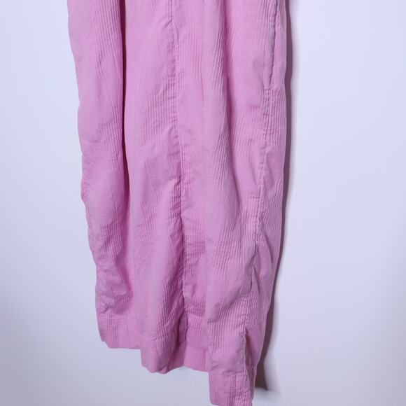 FREE PEOPLE Looking Stunning Midi Dress Pink Ruched Low Back Slit Hem Women's XS - Picture 10 of 15